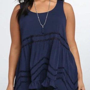 Torrid navy ruffle‎ tank